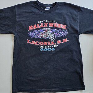 81st Annual Rally Week Laconia New Hampshire 2004 T-Shirt Bike Shirt Size L
